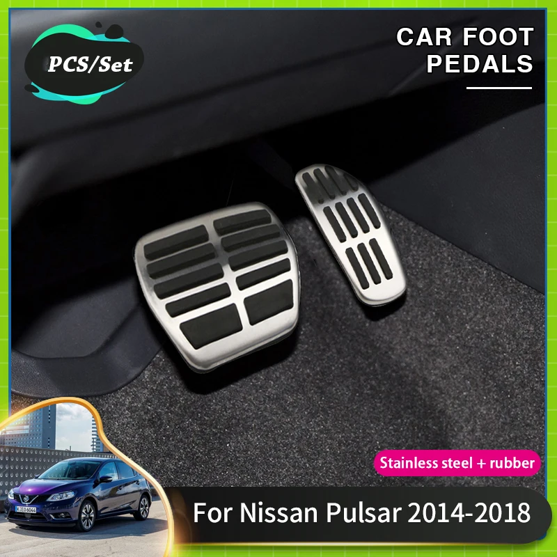 

Car Pedal Covers Non Slip Pad For Nissan Pulsar Tiida C13 2014~2018 AT MT Car Gas Foot Brake Pedal Pad Aluminum Alloy Acessories