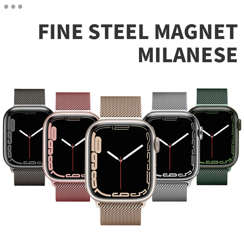 Ремешок магнитный для Apple Watch Band 41 мм 42 38 44 40 45 браслет из нержавеющей стали IWatch Series