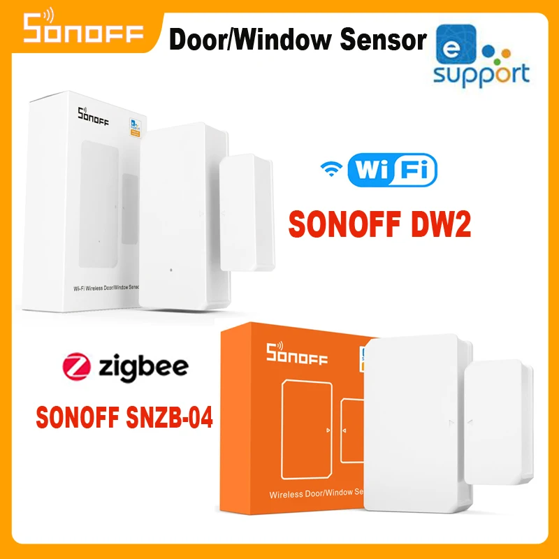 

SONOFF DW2 WiFi/ SNZB-04 Zigbee Window Door Sensor Door Open/Closed Detectors EWeLink App Notification Smart Home Security Alarm