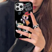 cute cartoon girl phone cases for iphone 13 12 11 pro max mini xr xs max 8 x 7 se 2022 lovely powerpuff girls pattern cover