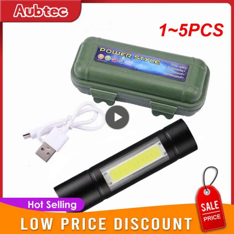 

Мини-фонарик со встроенной батареей, с фокусом, 1-5 шт.