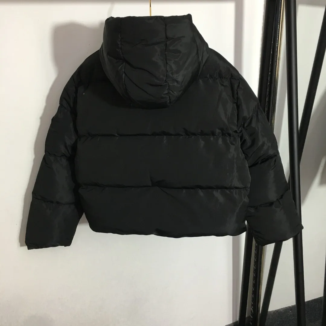 Cotton Velvet Clothes High Quality Winter Brand  Womenswear Triangle Marker Warm Coat Casual Tops Hooded 6674