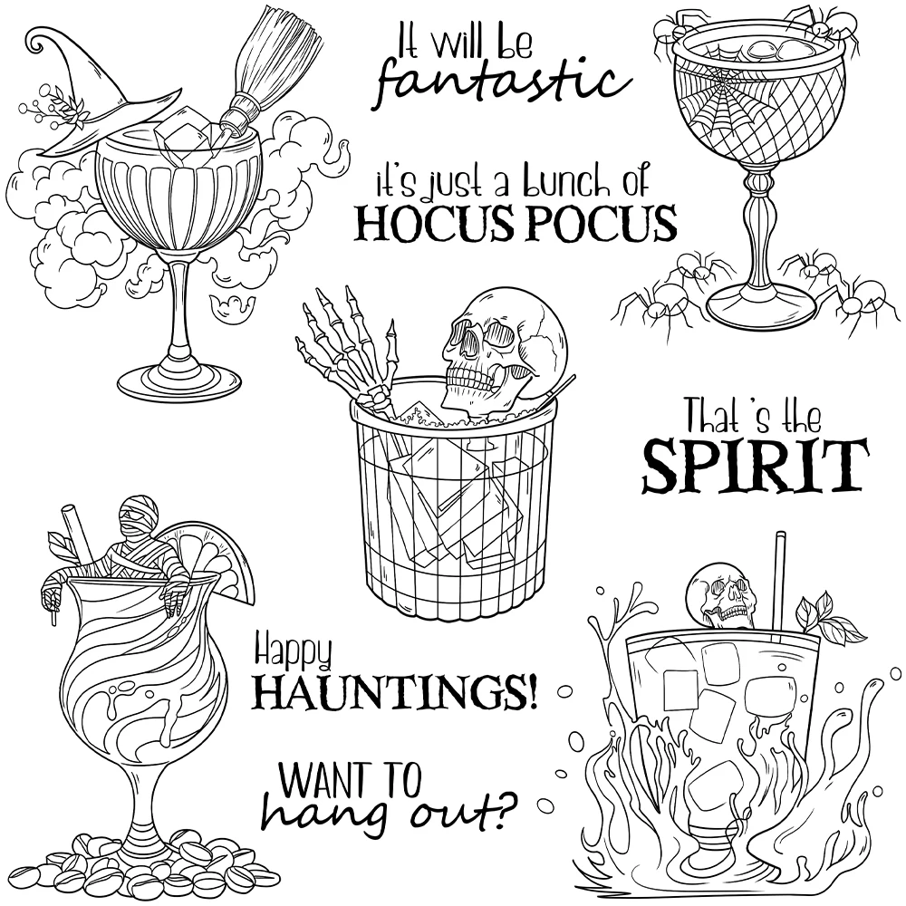 Стеклянная бутылка для Хэллоуина вырубные штампы прозрачный штамп сделай сам