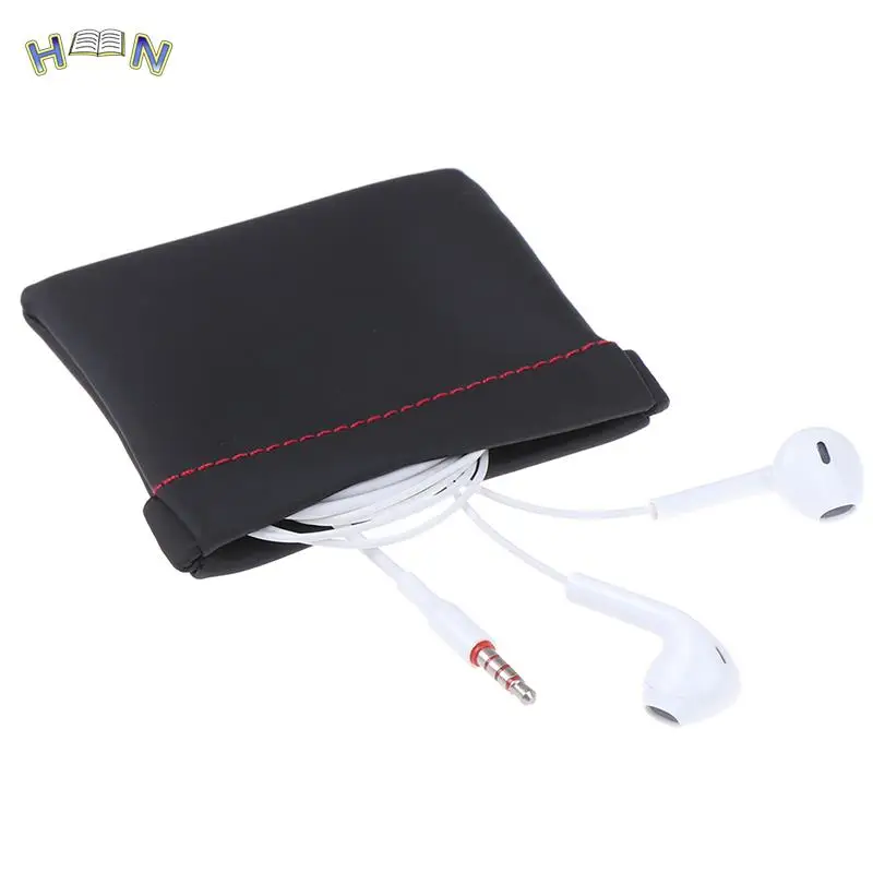 

3pcs Earphone Bag PU Headphone Carrying Case Headphones Storage Pouch Mini-protection Cable Headset Earbud Coin Small Bag