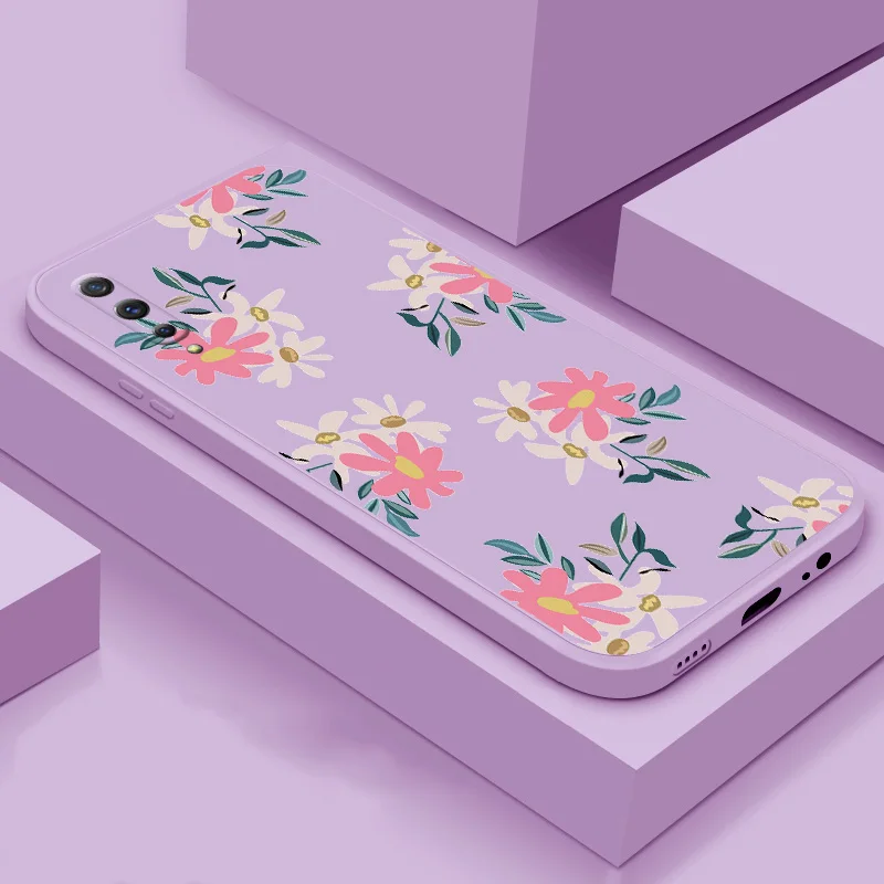 

For Vivo IQOO IQOO5 IQOO7 IQOO NEO3 soft phone case TPU silicone flower phone Shell simple color back cover phone case