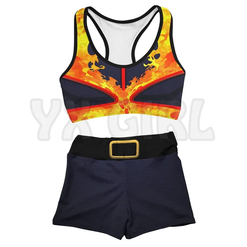 My Hero Academia 3D Printed Active Wear Set Combo Outfit Yoga Fitness Soft Shorts Women For Girl Short Sets