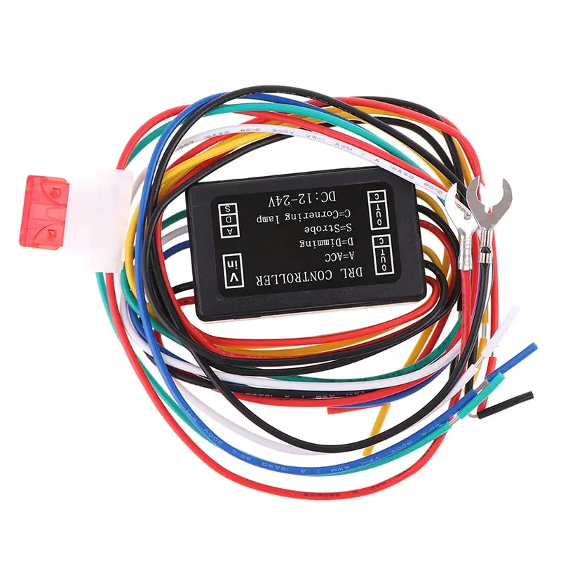 

2 In 1 DRL Controller Auto Car LED Daytime Running Light Relay Harness Dimmer On/Off 12-24V Automobile Daytime Running Light Con