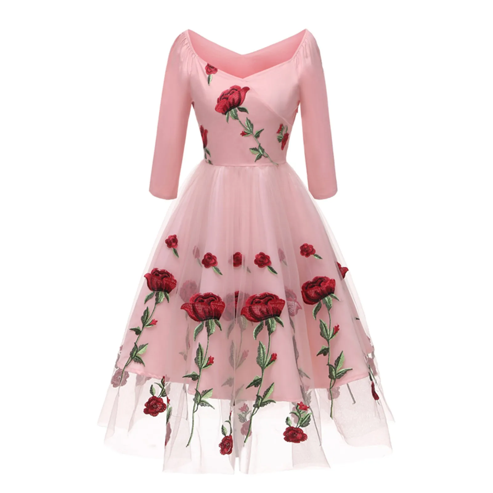 

2022 Heart Of Wenny Long Sleeve Polyester And Spandex Embroidery Elegant Party Dresses for Fat Stomach