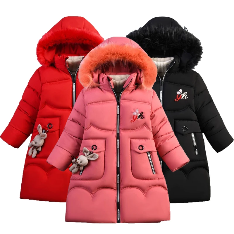 Teenage Thick Heavy Cold-proof Hooded Windbreaker Coat For K