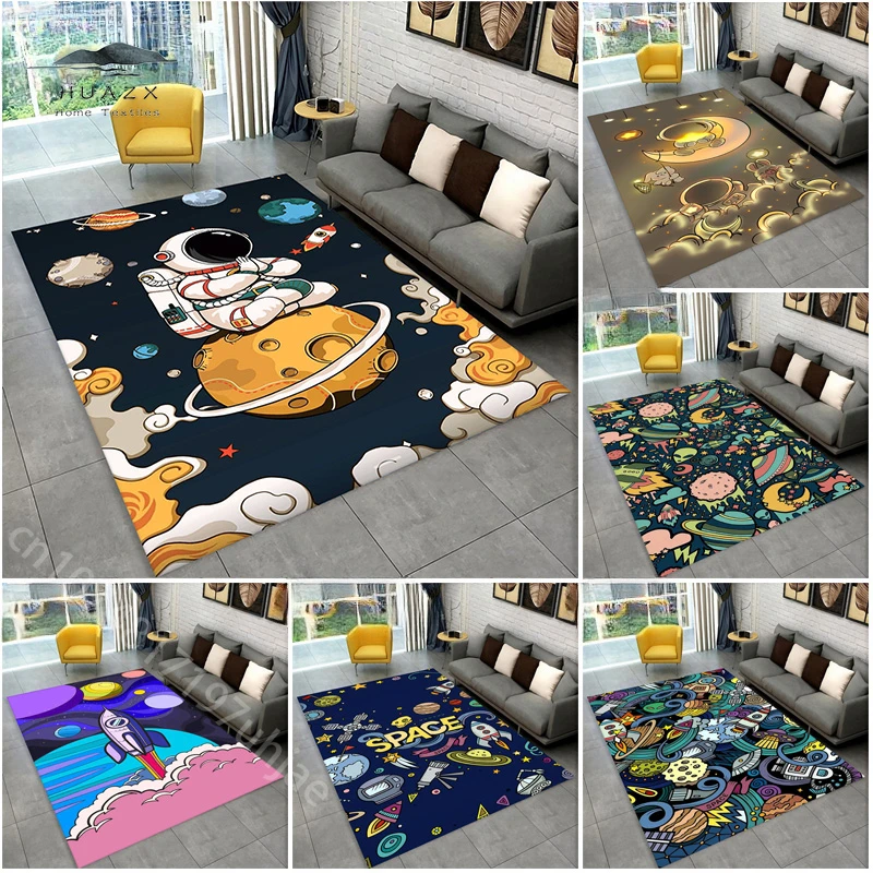 

3D Astronaut Space Carpet for Cartoon Area Rug Home Living Room Children's Bedroom Sofa Kid Non-slip Floor Mat Doormat Decor