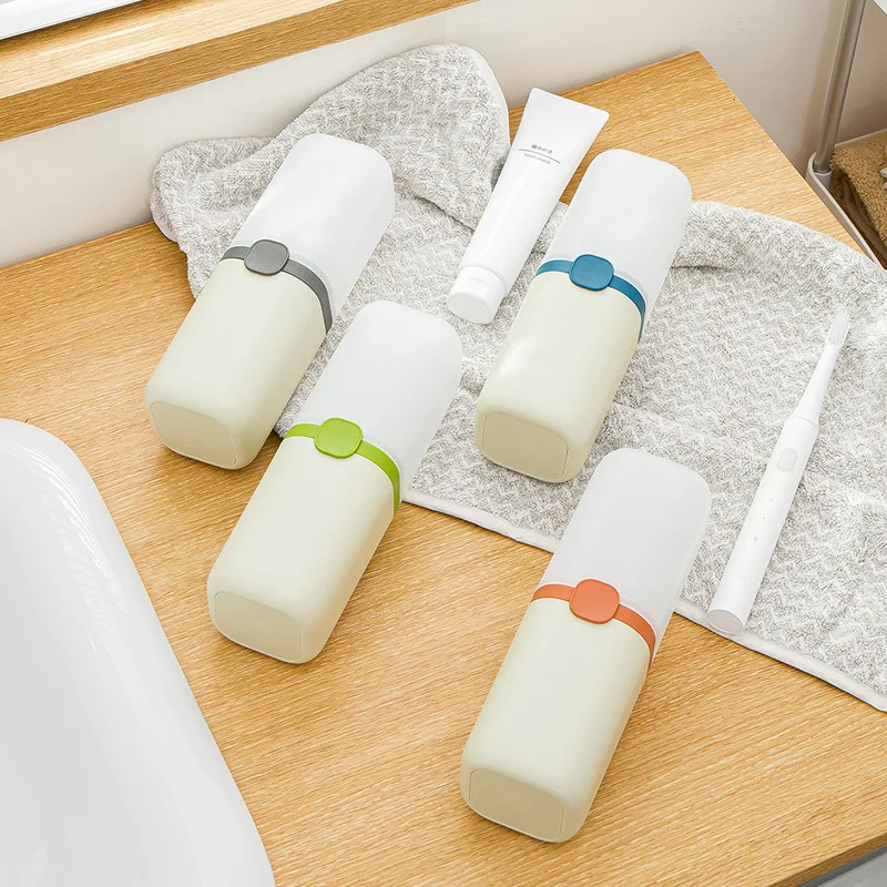 

Brush Holder Toiletries Storage Cup Bathroom Tools Case Toothpaste Storage Box Travel Portable Toothbrush Holder Toothbrush Cup