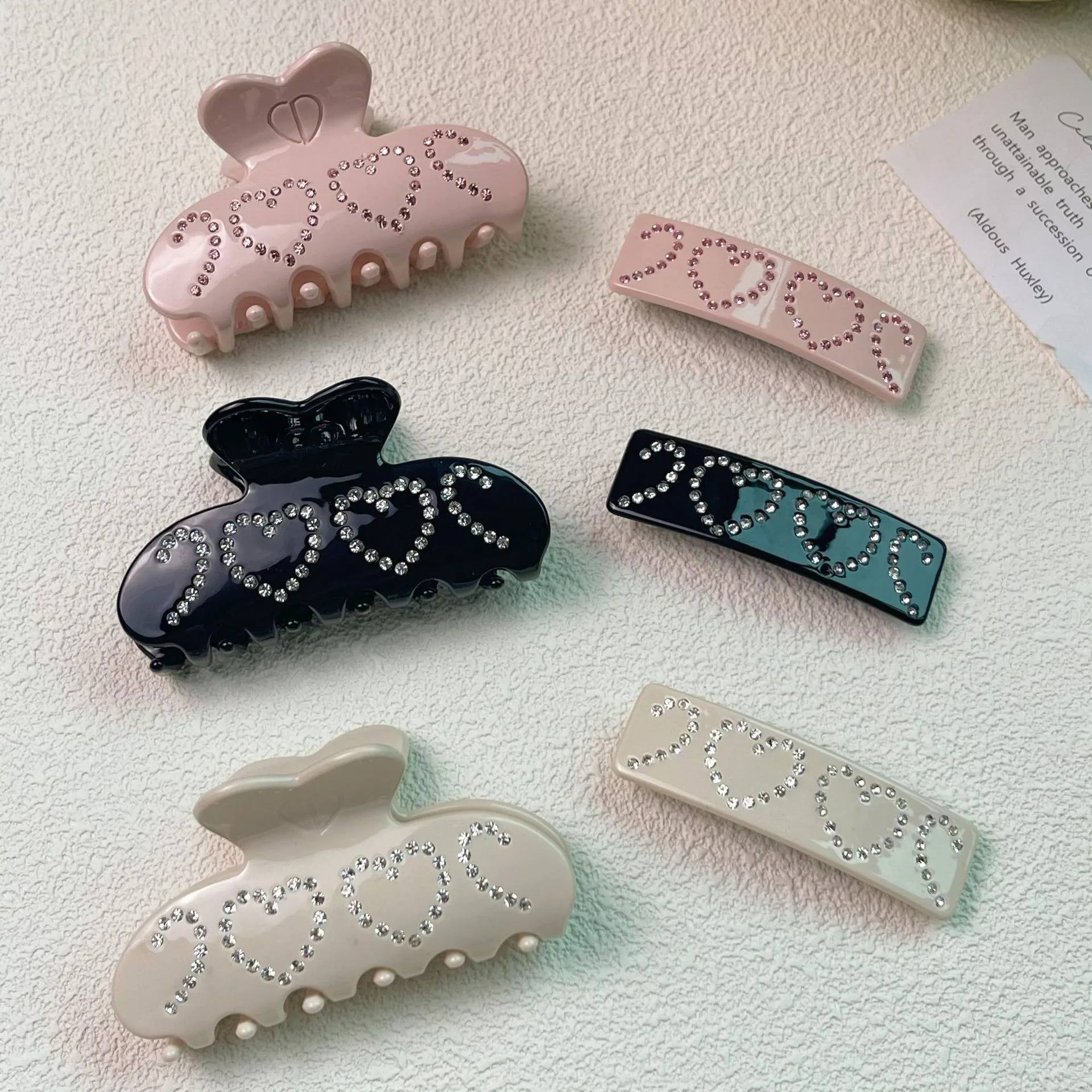 Новый водный бриллиант Love Edge зажим из ацетата модный милый и новый дизайн Sense