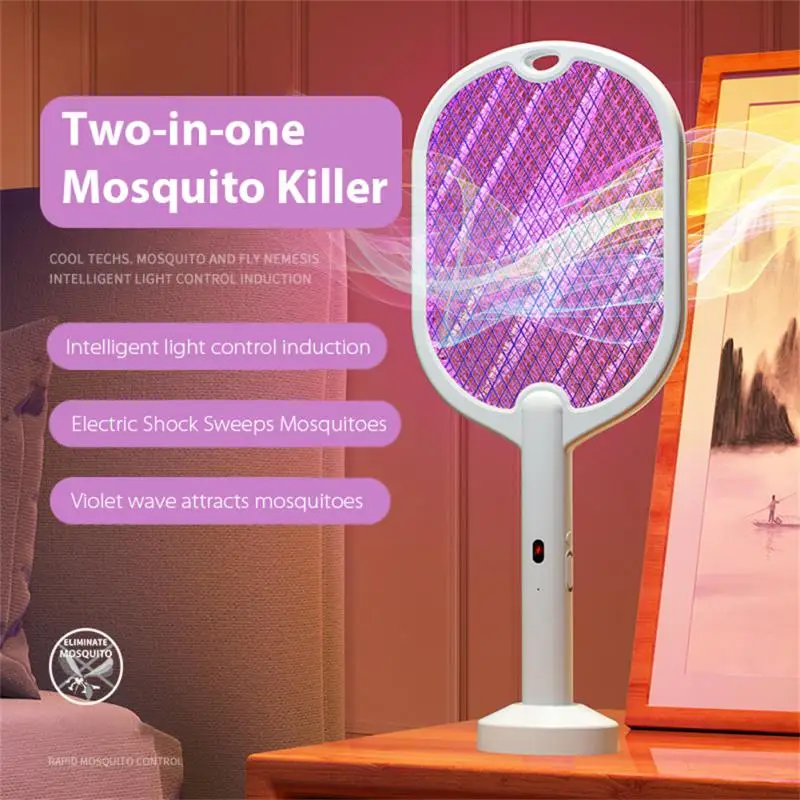 

3500V Electric Insect Racket Swatter Zapper USB Rechargeable Summer Mosquito Swatter Kill Fly Bug Zapper Killer Trap Hot Sale