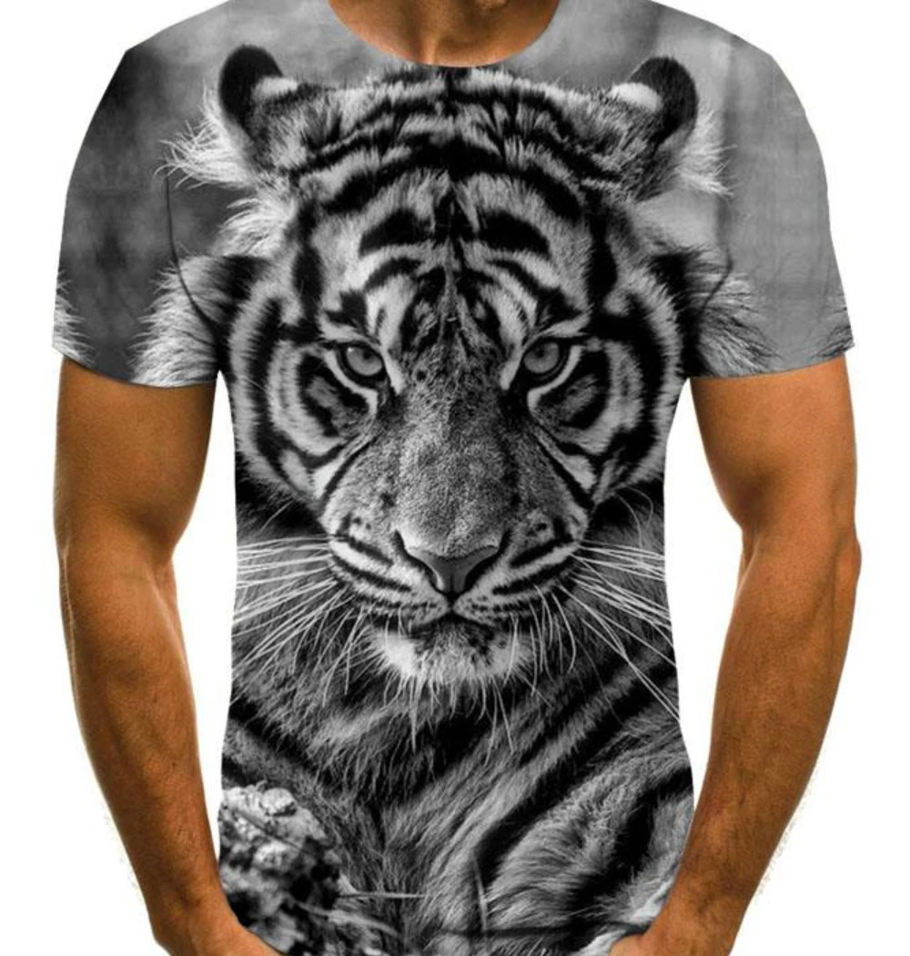 

3D print animal tiger lion man face t-shirt new lion loose casual majestic summer fashion shirt harajuku oversized t shirt