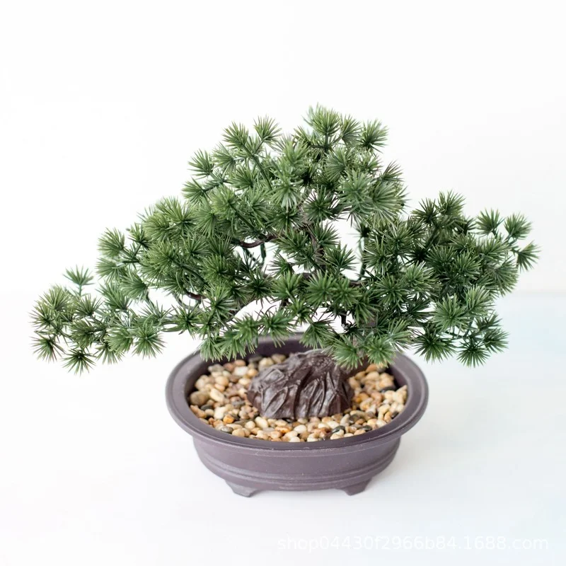 

1 Piece New Simulation Welcome Pine Potted Green Small Bonsai Plant Indoor Desktop Artificial Flower Home Decoration Ornaments