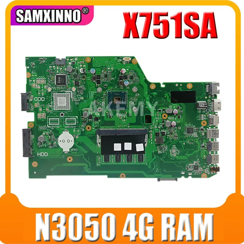 

Материнская плата для ноутбука ASUS X751SA REV.2.0, материнская плата Core SR2KN Celeron N3050 4G RAM DDR3