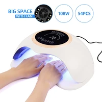 2 in 1 108w manicure led lamp with fan nail dryer machine 2hands big nail lamp large space gel polish dryer nail art tools