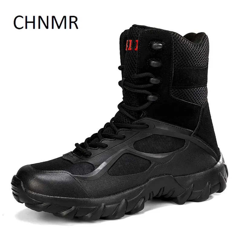 

CHNMR Popular Men's Work Safety Boots Comfortable Trekking Shoes Hiking Rubber Designer Big Size Casual Sneaker New Trends Black