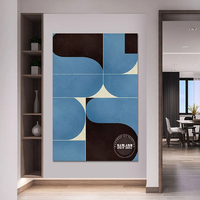 

Modern Wall Painting Art Handmade Picture Canvas Abstract Artwork Blue Black Acrylic Texture Unframed Home Wall Decoration