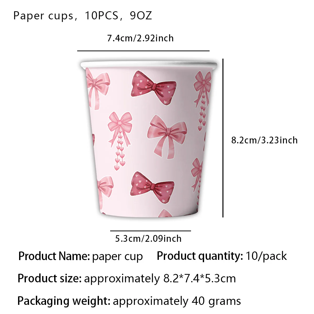 Одноразовая посуда на тему розового банта день рождения бумажные тарелки