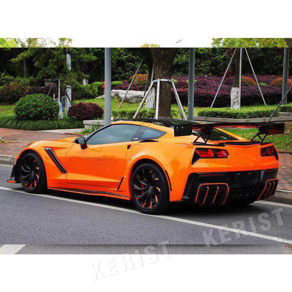 Диффузор из углеродного волокна в стиле BKSS задние 2 шт. подходит для 2014-2019 Corvette C7