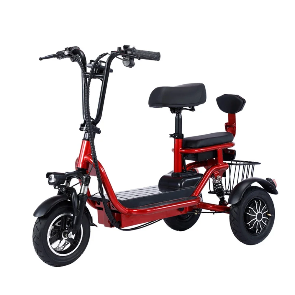 

350 Вт Электрический трехколесный складной трехколесный велосипед, противоскользящий износостойкий вакуумный шиномонтаж, высокая емкость, трехколесный скутер