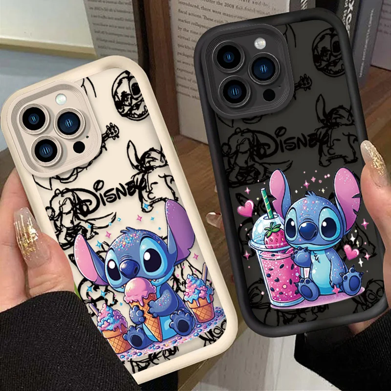 Чехол Cutes Disneys Stitchs для iPhone 16 15 14 13 12 11 Pro Max Mini XR XS X 7 8 Plus мягкая задняя крышка из ТПУ