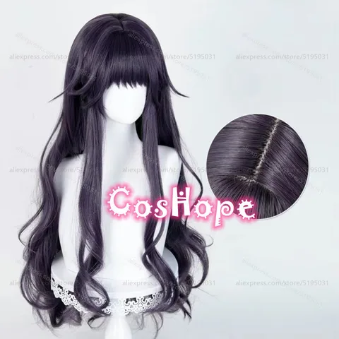 Waguri Kaoruko Фиолетово-серый термостойкий синтетический парик 90 см