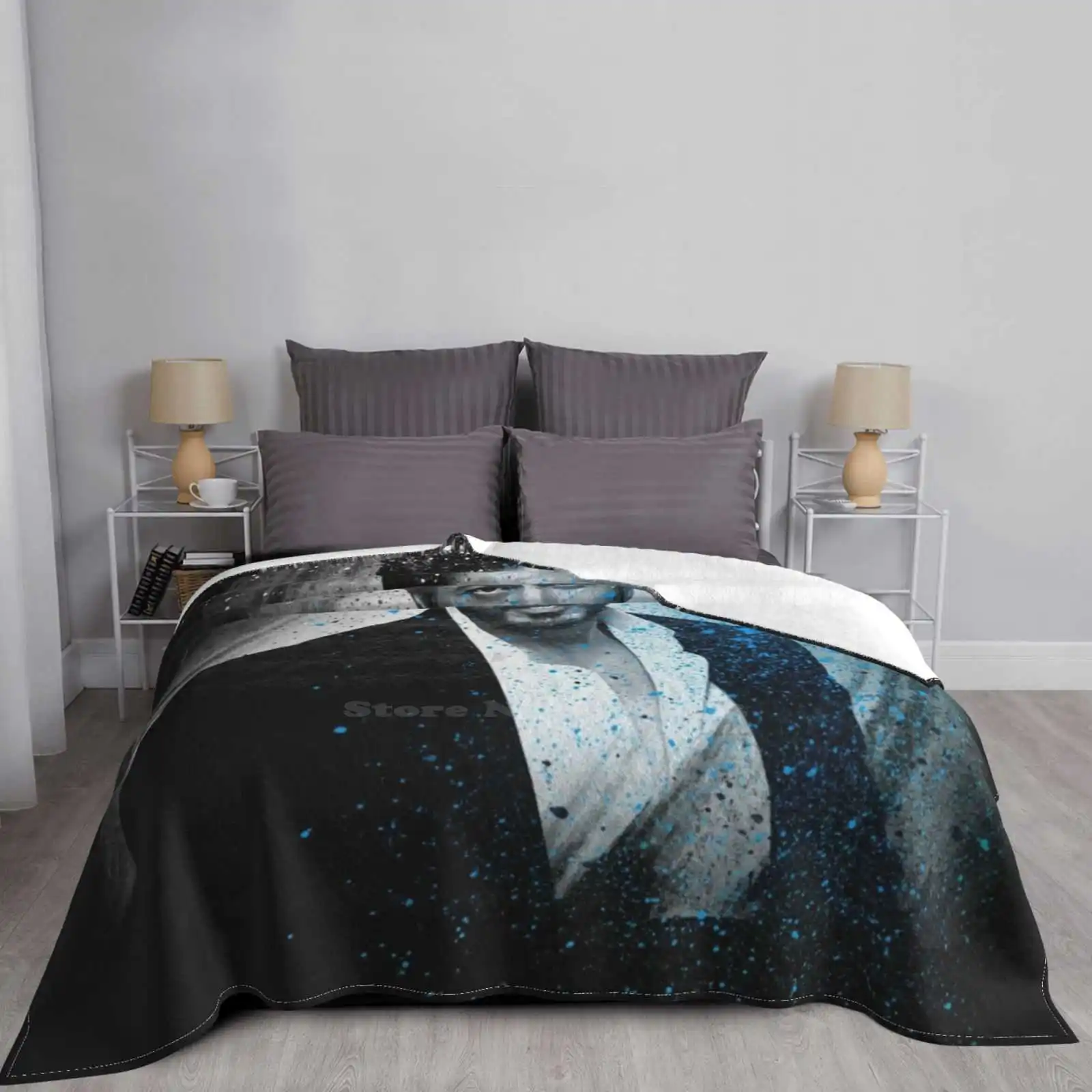 Шах Руххан (без текста) Креативный дизайн Удобное теплое фланелевое одеяло Srk