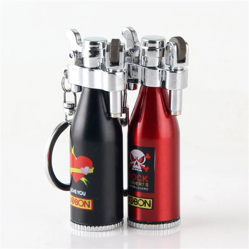 

Popular Online Portable Wine Bottle Shaped Small Oil Machine Small And Exquisite Open Flame Kerosene Lighter ZB628 Smoke Set Bri