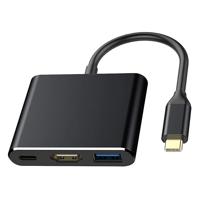 

Адаптер 4K, совместимый с USB C и HDMI, концентратор 3 в 1 USB C с выходом 4K HDMI, концентратор USB-адаптера с портом USB 3,0