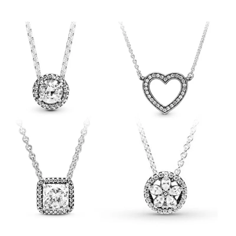 

Простая серебряная цепочка в стиле «Пан» S925 пробы, аксессуары для свитера, дизайнерская цепочка с геометрическим рисунком любви, женское ож...