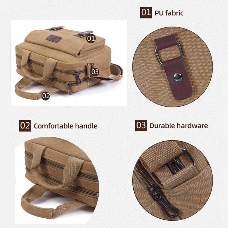 Мужская парусиновая сумка через плечо