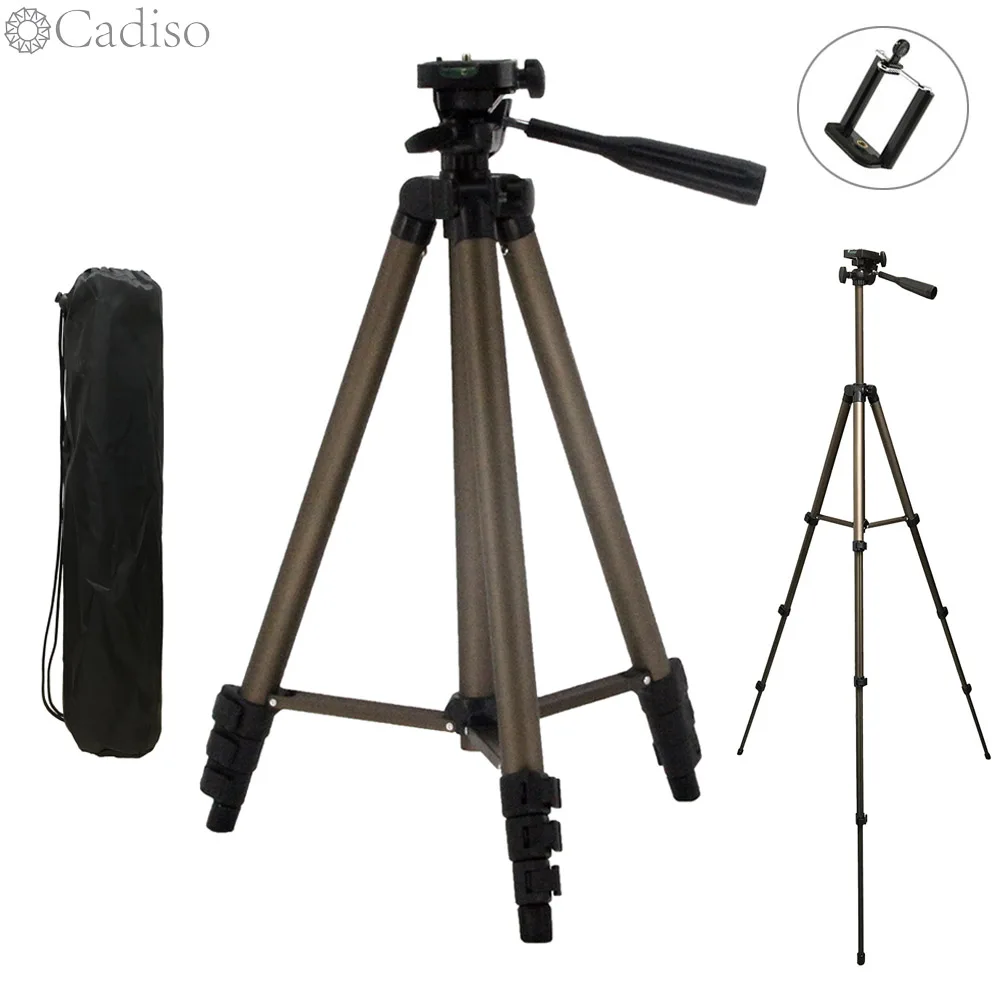 

Cadiso WT3130 Aluminum Mini Video Tripod Stand Portable Tripod With Phone Holder for Smartphone DSLR Digital Camera DV Camcorder