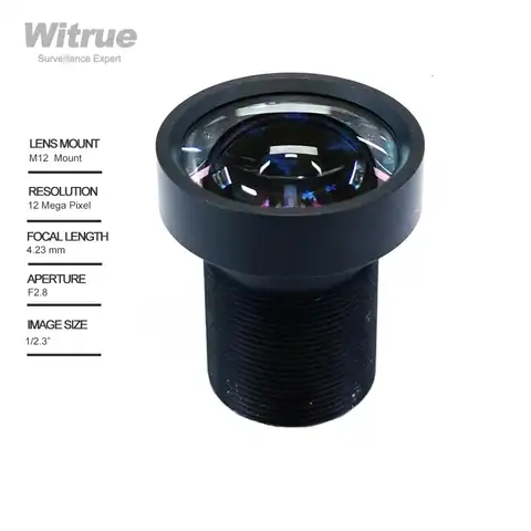 Объектив Witrue HD 12MP 4,23 мм CCTV 1/2.3 дюйма F2.8 4K HFOV без искажений для Gopro DJI/для камер SJCAM SJ7 с ИК-фильтром 650 нм
