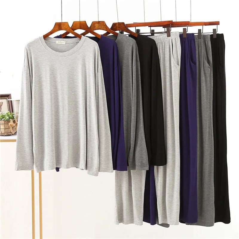 

Пижама свободного покроя и одежда для сна с длинным рукавом для мужчин новинка Мужская одежда из модала Осенняя домашняя Весенняя японская ...