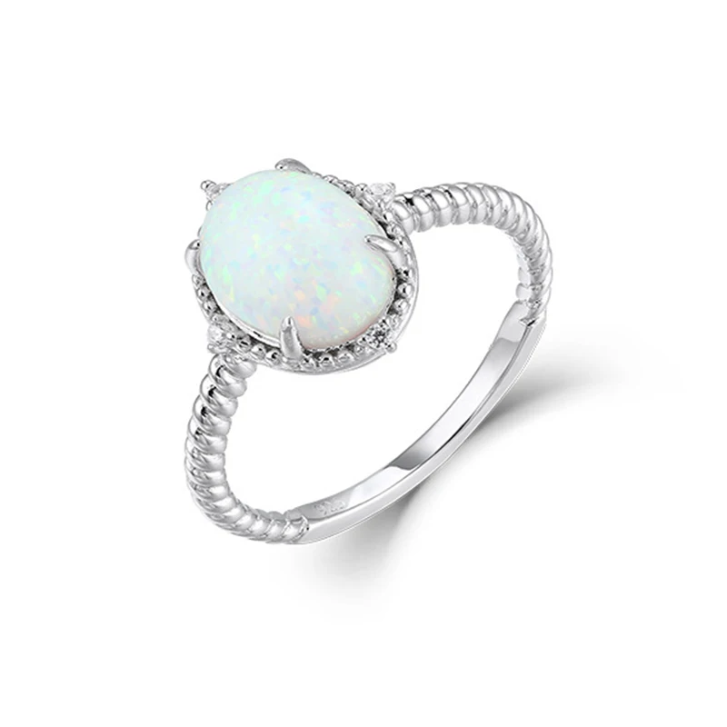 

High Quality 925 Sterling Silver Opal Rings for Women Luxury Gemstone Rings Fine Jewelry Birthday Gifts for Girls