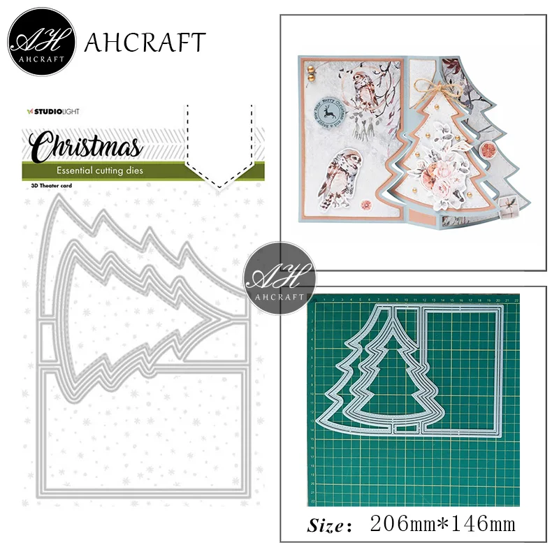 

AHCRAFT Рождественская елка Металлические Вырубные штампы для «сделай сам» Скрапбукинг Фотоальбом декоративное тиснение трафарет бумажные к...