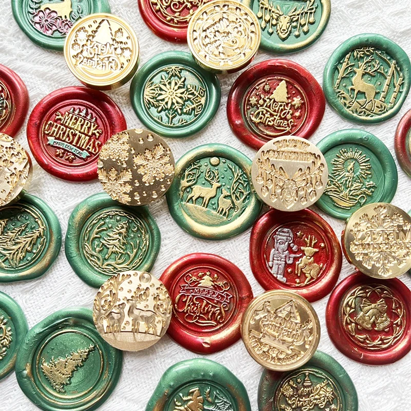 

Восковая печать, штамп, Рождественская елка Санта, иглу, свеча, герметизация, для открыток, конвертов, свадебные приглашения, скрапбукинг, по...