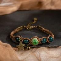 milan girl handmade ceramic bead bracelet diy craft retro bracelet jewelry wholesale bracelet weaving ethnic style jewelry