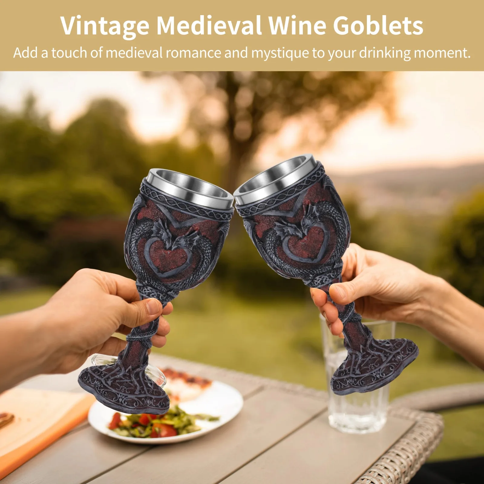 2 шт. средневековые бокалы для вина двойные чашки дракона 7 унций готические питья