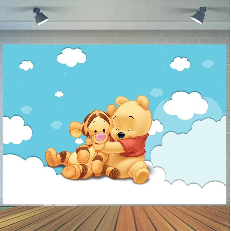 Disney Baby Winnie The Pooh Tigger-Fondo para fiesta de cumpleaños de niños, cartel de decoración, telón de fotografía, estudio fotográfico personalizado