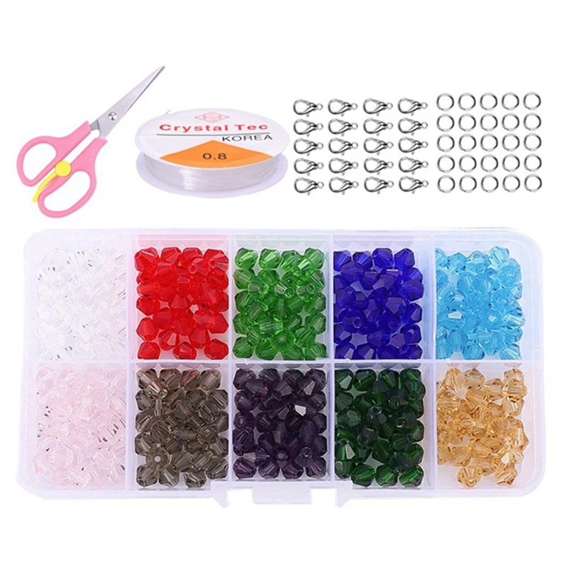 

Crystal Pointed Bead Glass Diamond Bead Set Diy Handmade Beaded Material Jewelry Accessories