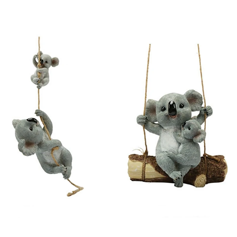 

Outdoor Cute Resin Koala Statue Hanging Koala Garden Figurine Yard Hanging Ornament Decoration Animal Statue
