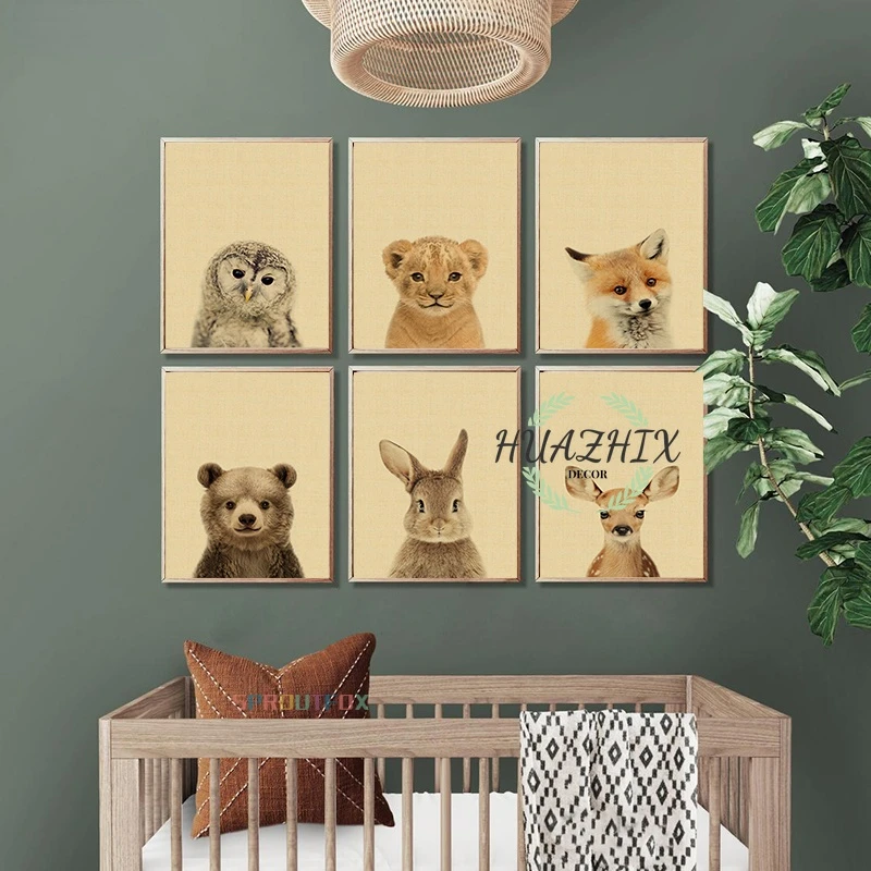 

Animal Wall Posters Decorativo Elephant Wall Art Kraft Paper Posters on The Wall Poster Deco Mural for Baby Room Home Decoration