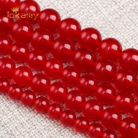 natural red jades chalcedony stone beads for jewelry making round loose spacer beads diy bracelet necklaces 4 6 8 10 12 14mm 15