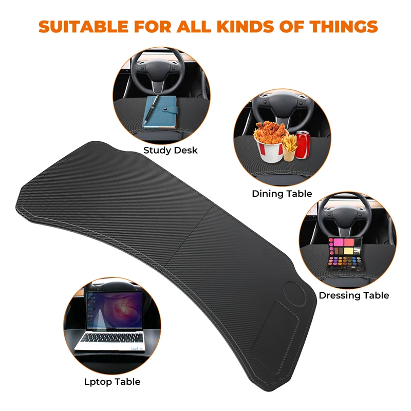 

For Tesla Model 3 Model Y Car Steering Wheel Table Board Laptop Desk Universal Eating Drinking Food Holder Seat Travel Trays