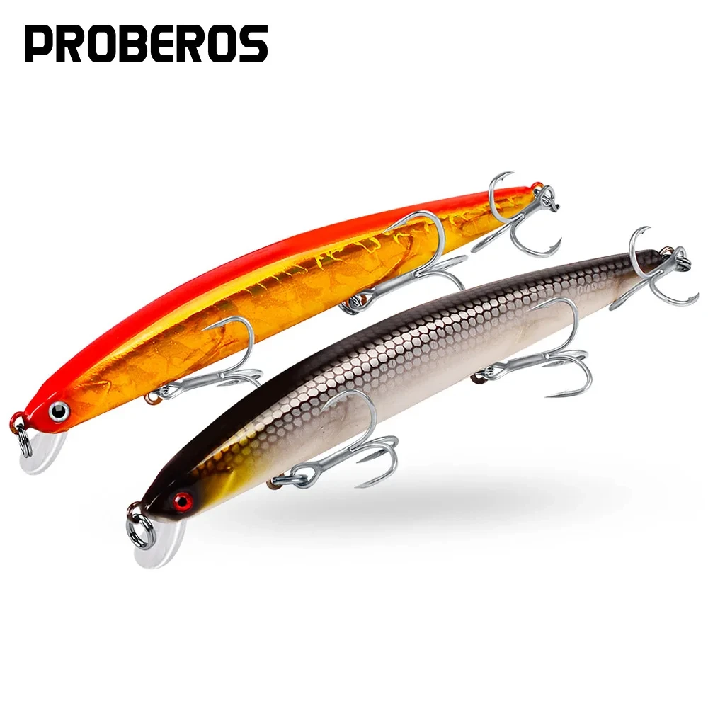 

PROBEROS 1PCS Fishing Bait 12.5cm-15.5g Sinking Minnow Baits Long Casting Wobblers Artificial Hard Baits Swimbaits Fishing Isca