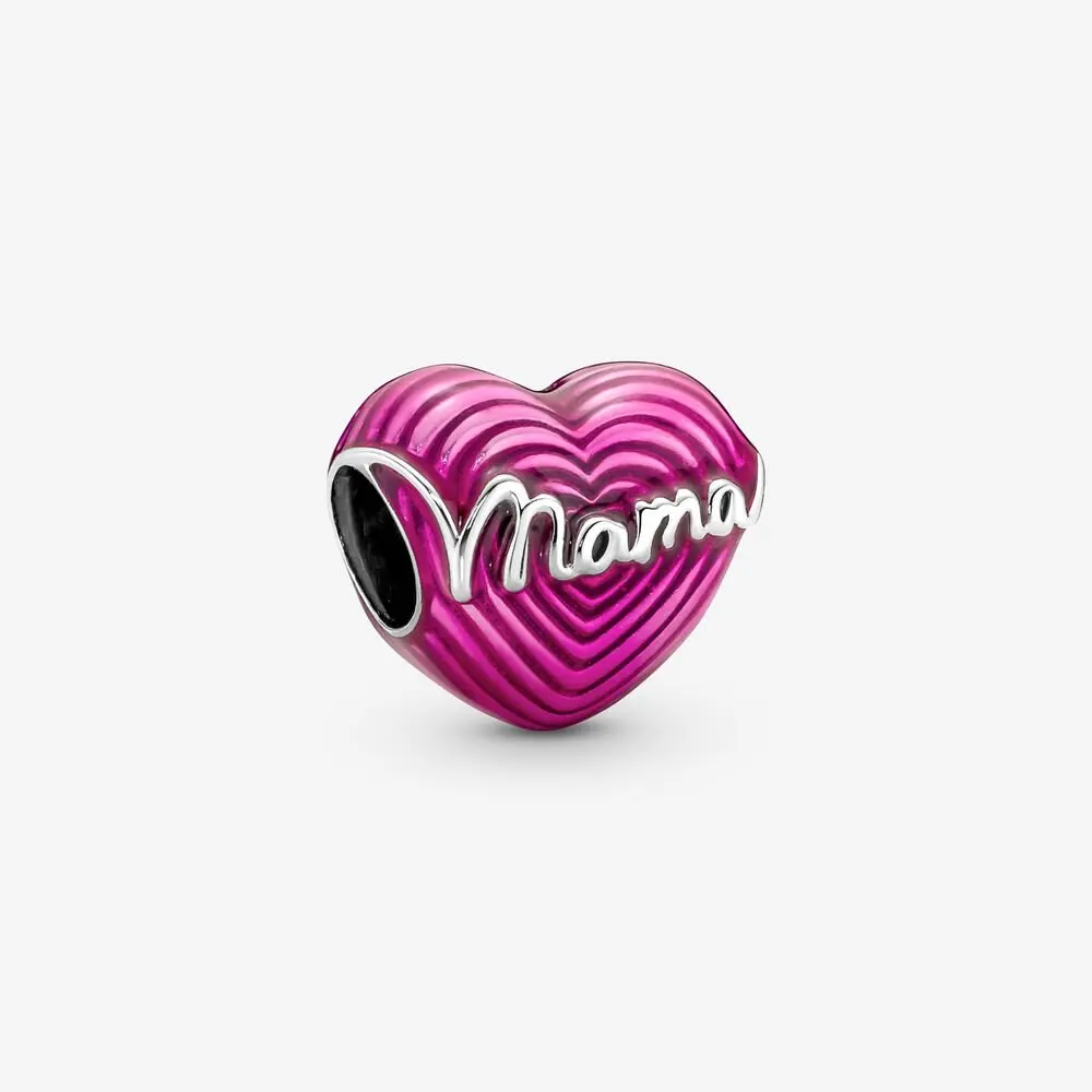 

Radiating Love Mama Heart Charms Original 925 Sterling Silver Jewelry Fit Europe Bracelet Beads DIY Making Accessories Charmsy