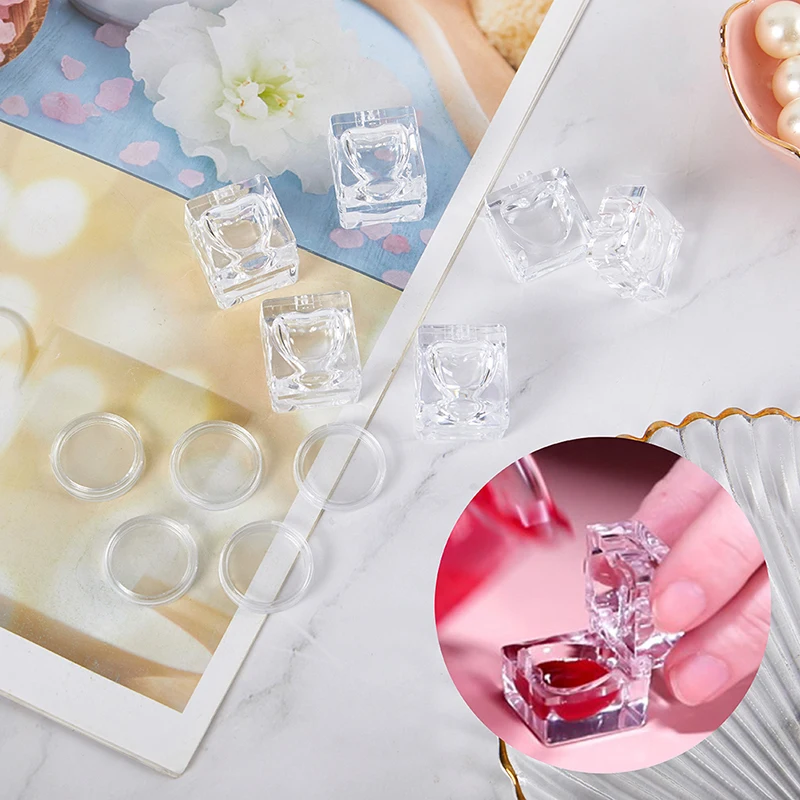 

5 шт. 0,5/1 г прозрачный двухцветный акриловый контейнер в форме сердца, бутылка для макияжа для косметики, крема, ювелирных изделий, пустая банка, тени для век